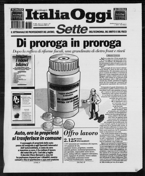 Italia oggi : quotidiano di economia finanza e politica